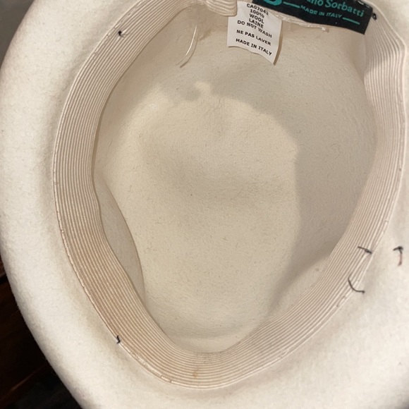 Galliano Sorbatti Wool Hat - Made in Italy ivory and black. - Picture 5 of 6